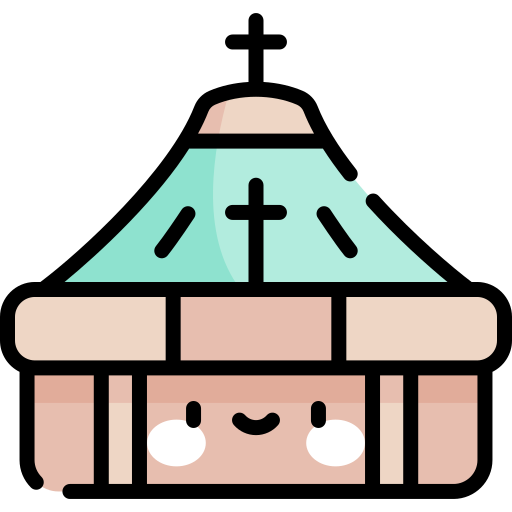 basílica de guadalupe Kawaii Lineal color icono
