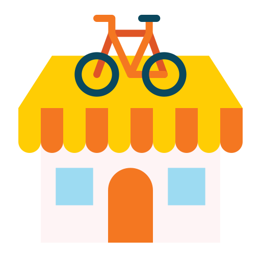 Bike shop Good Ware Flat icon