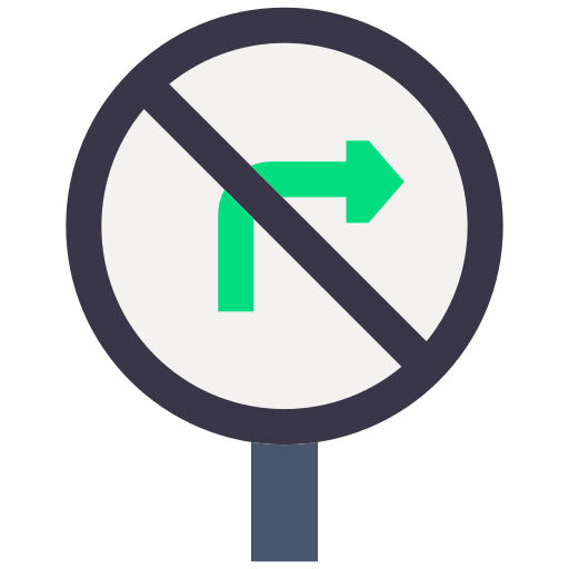 No turn right Good Ware Flat icon