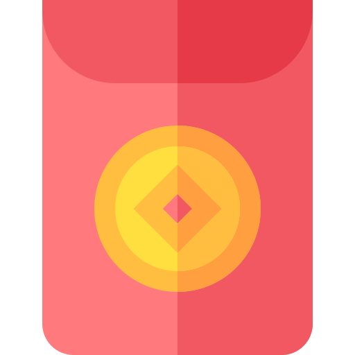 czerwona koperta Basic Straight Flat ikona