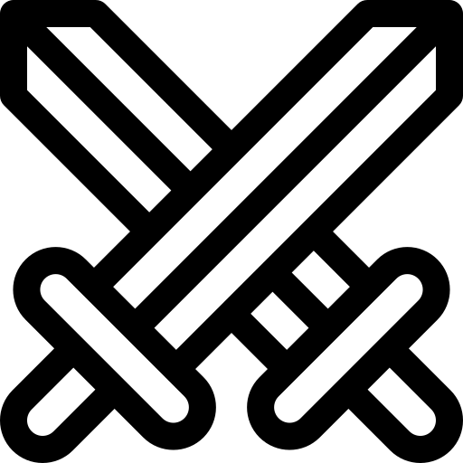 Épées Basic Rounded Lineal Icône