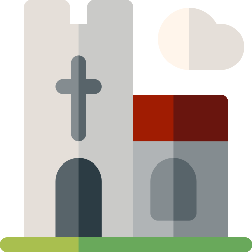 iglesia Basic Rounded Flat icono