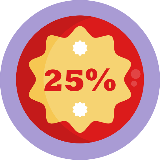 25 por cento Generic Circular Ícone