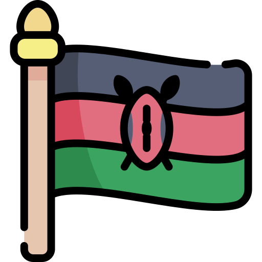 kenia Kawaii Lineal color icono