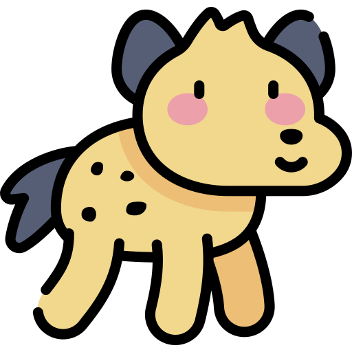 Hyena Kawaii Lineal color icon