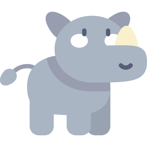 코뿔소 Kawaii Flat icon