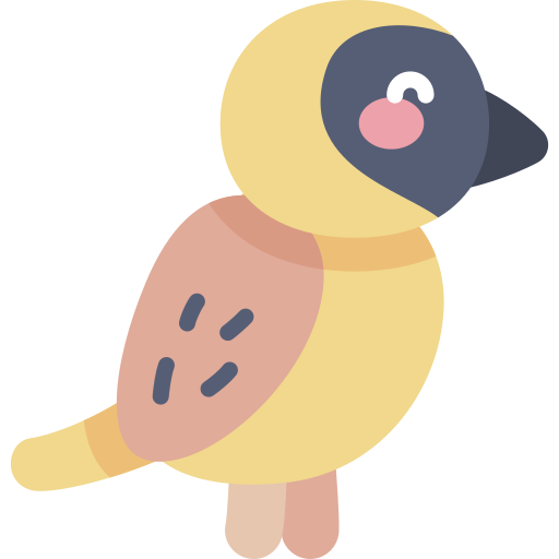 pájaro Kawaii Flat icono