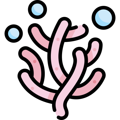 koral Kawaii Lineal color ikona