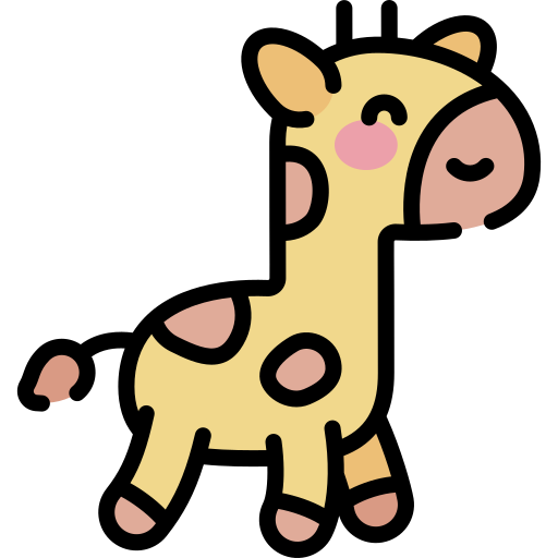 girafe Kawaii Lineal color Icône
