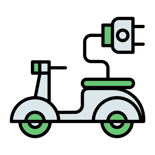 Electric scooter Generic Outline Color icon