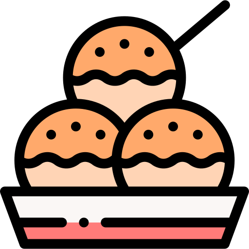 takoyaki Detailed Rounded Lineal color icono