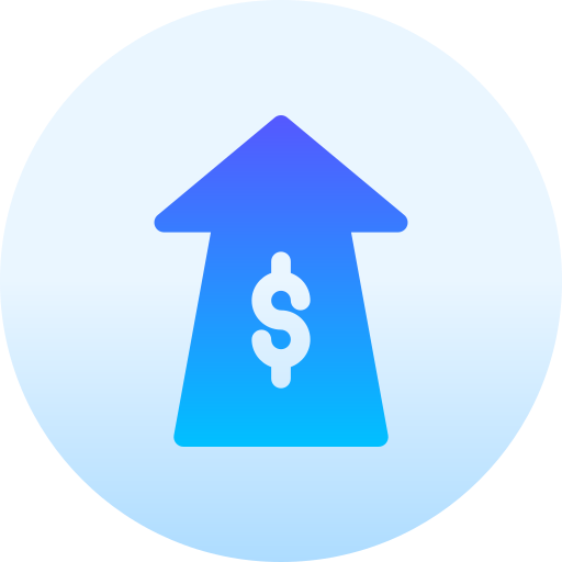wzrost pieniędzy Basic Gradient Circular ikona