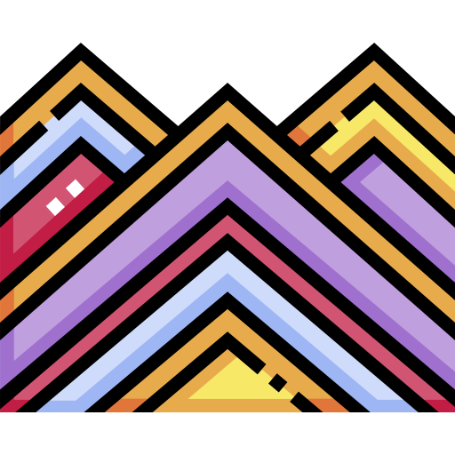 regenboog berg Detailed Straight Lineal color icoon