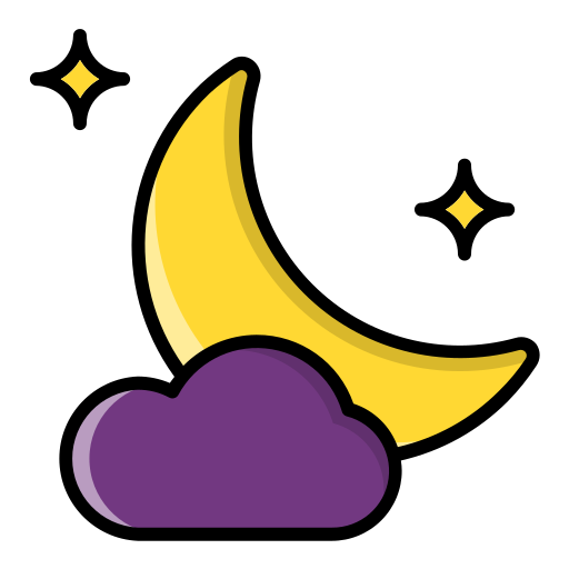 夜 Generic Outline Color icon