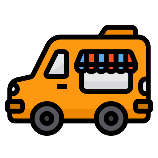 ciężarówka z żywnością itim2101 Lineal Color ikona