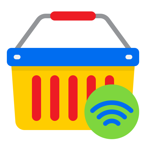 Shopping basket srip Flat icon