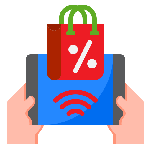 Shopping online srip Flat icon