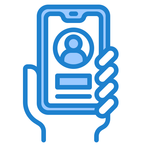 Smartphone srip Blue icon