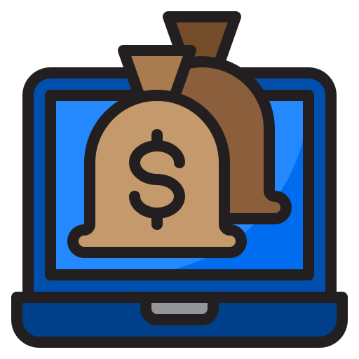 Money bag srip Lineal Color icon