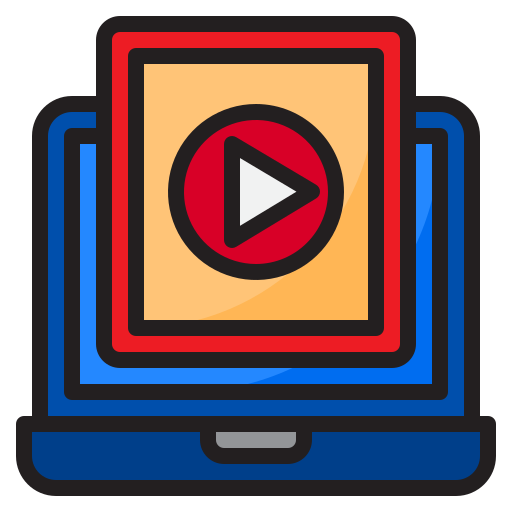 Video player srip Lineal Color icon