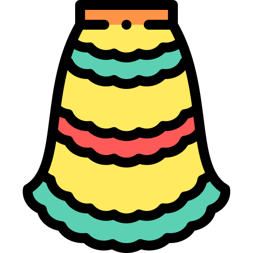 Skirt Detailed Rounded Lineal color icon
