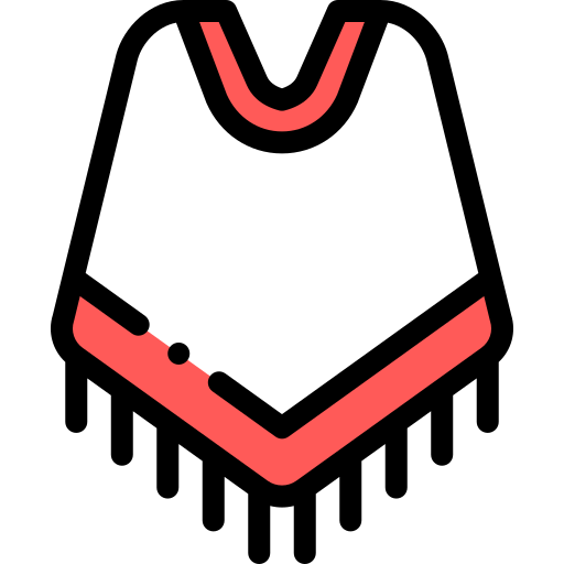 Poncho Detailed Rounded Lineal color icon