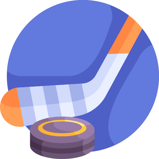 mazza da hockey Detailed Flat Circular Flat icona