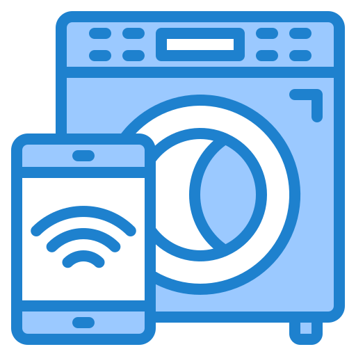 Smart washing machine srip Blue icon