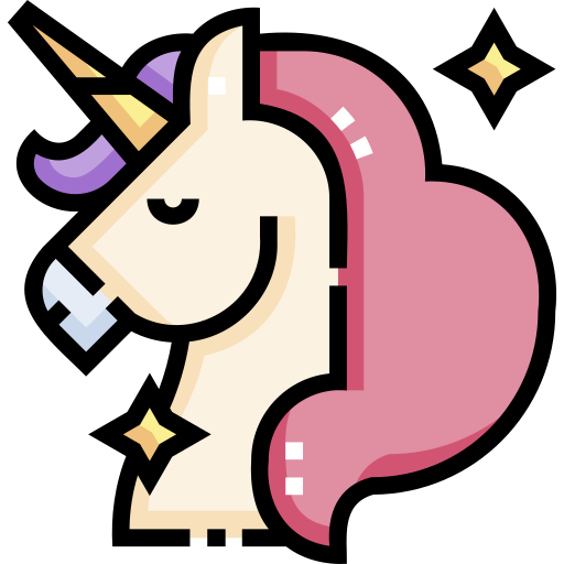 unicorno Detailed Straight Lineal color icona