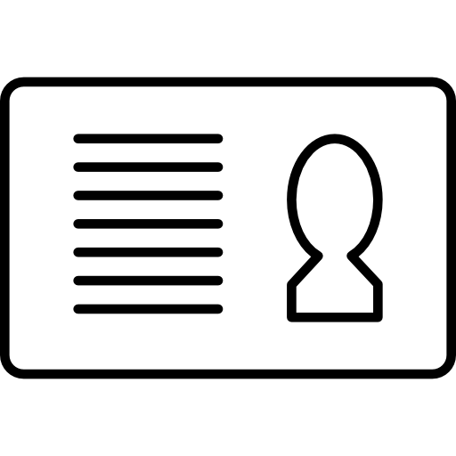 variante do cartão de identificação pessoal com detalhes brancos  Ícone