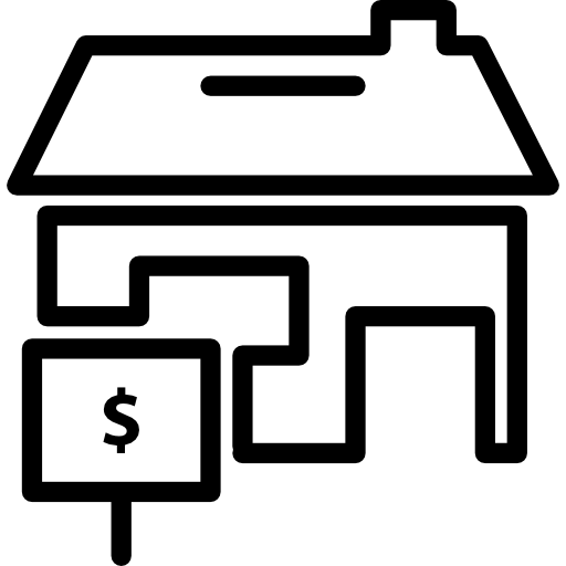 huis met een signaal met dollarteken  icoon