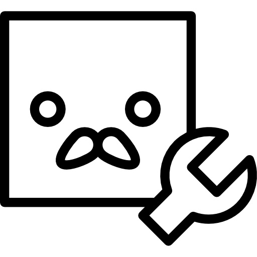 Wrench and square box  icon