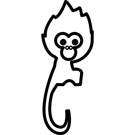 pequeño mono con cola larga  icono