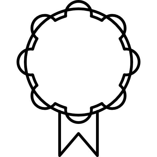badge de reconnaissance avec une queue de ruban  Icône