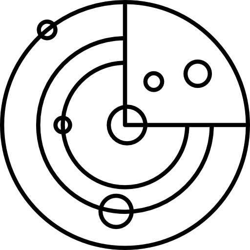 sonnensystemmodell mit kleinen kreisen als planeten  icon