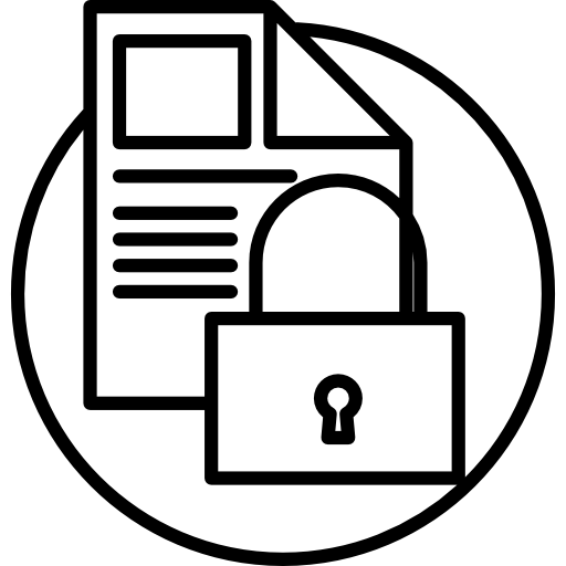 Document with padlock  icon