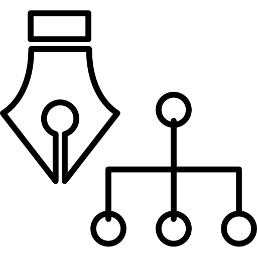 Calligraphy pen tip with hierarchical structure  icon