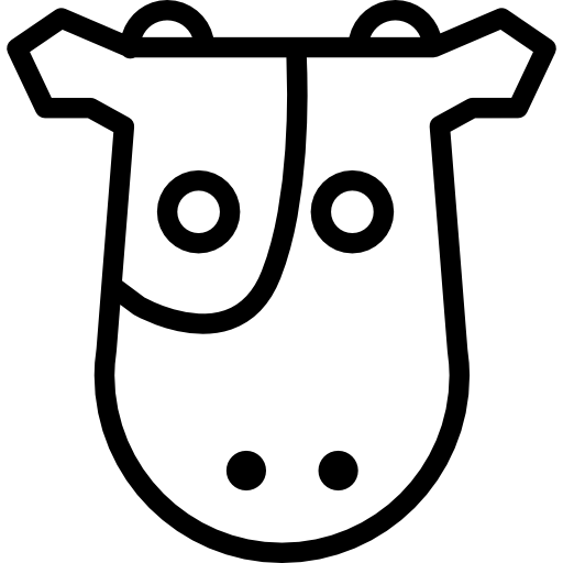 cabeza frontal de vaca  icono