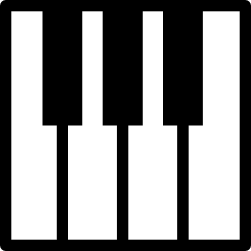 silueta de teclas de teclado de piano  icono