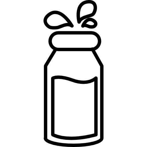 botella de leche con gotitas  icono