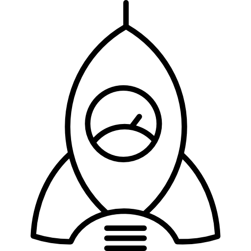 Rocket with speedometer shape on it  icon