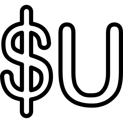 Символ валюты уругвайское песо  иконка