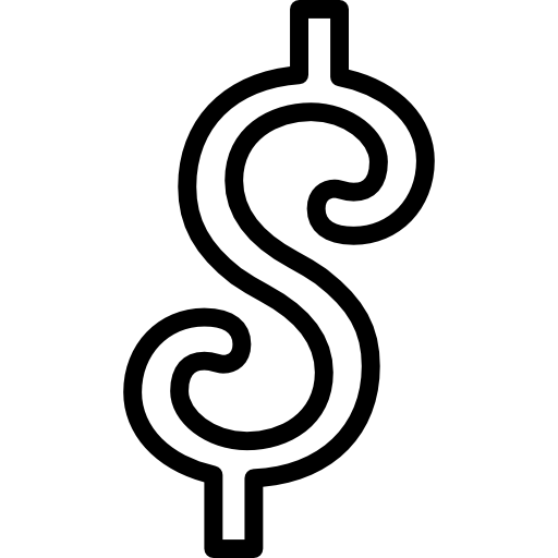 Округлый символ доллара  иконка