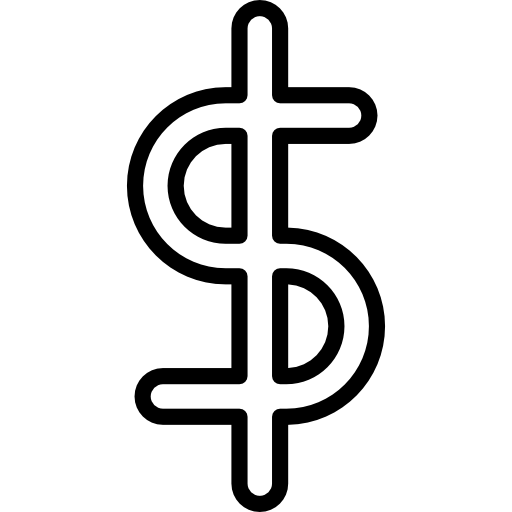 símbolo de dólar de moneda  icono