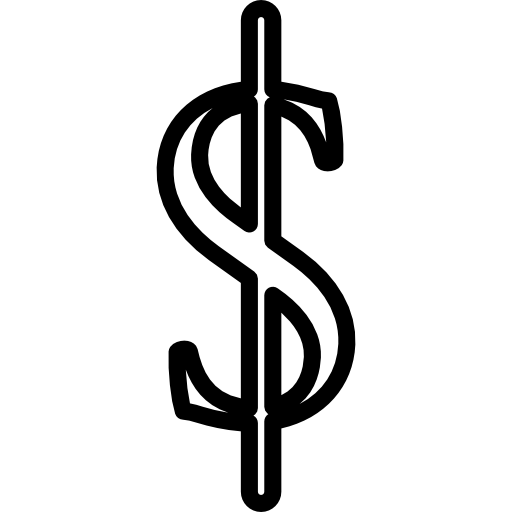 símbolo de moneda elegante dólar  icono
