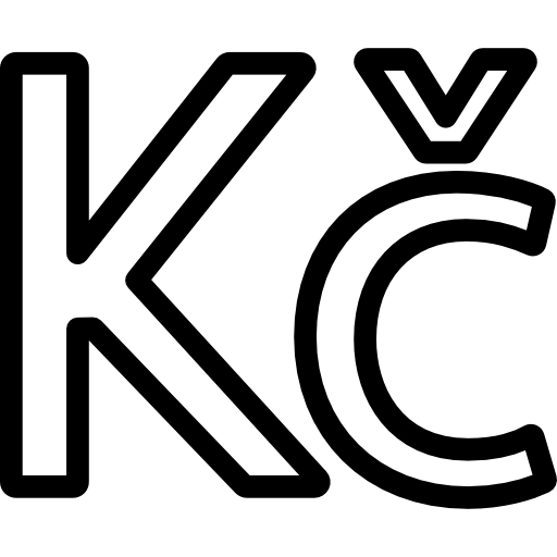 Czech Republic koruna currency symbol  icon