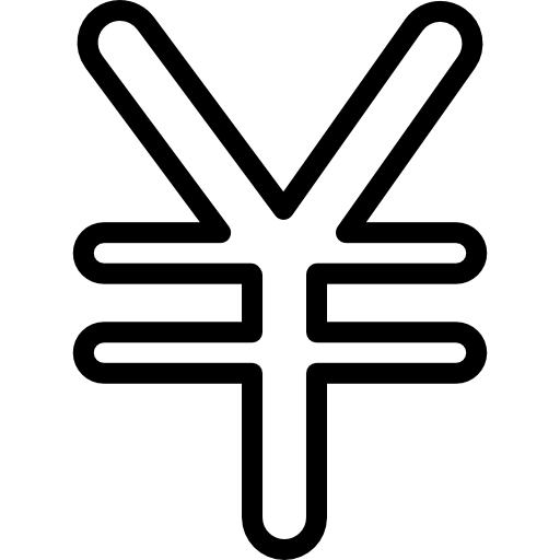 símbolo da moeda iene  Ícone