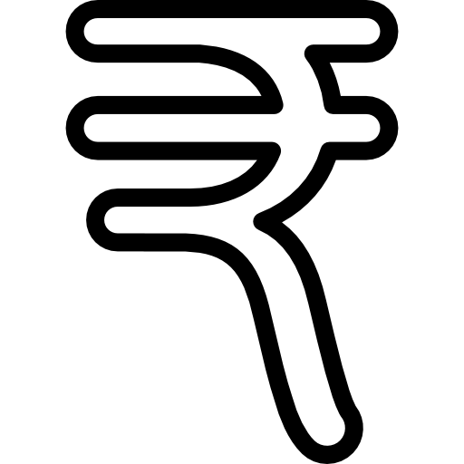 symbol waluty rupii indyjskiej  ikona