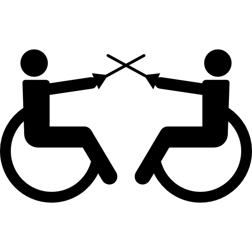 siluetas de esgrima paralímpico  icono