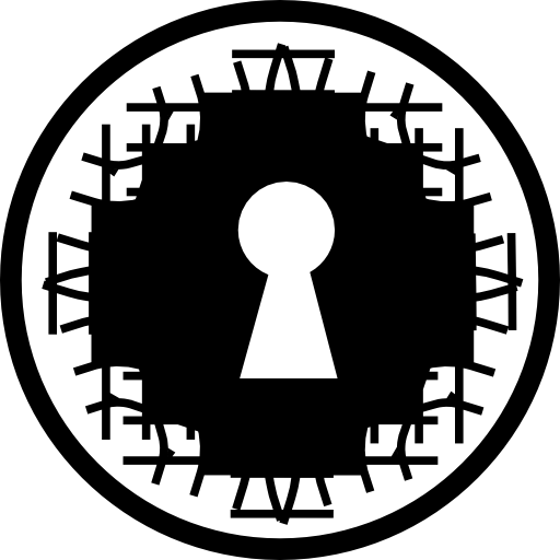 buco della serratura con design a bordi frastagliati  icona